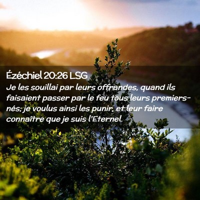 Picture 02 - Ézéchiel 20:26 LSG - Je les souillai par leurs offrandes, quand ils - Bible Verse Picture