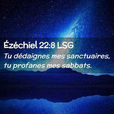 Picture 02 - Ézéchiel 22:8 LSG - Tu dédaignes mes sanctuaires, tu profanes mes - Bible Verse Picture