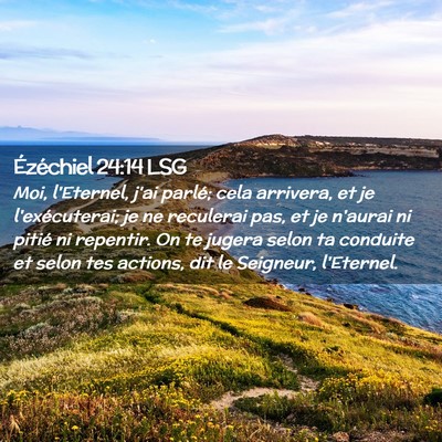 Picture 02 - Ézéchiel 24:14 LSG - Moi, l'Eternel, j'ai parlé; cela arrivera, et je - Bible Verse Picture