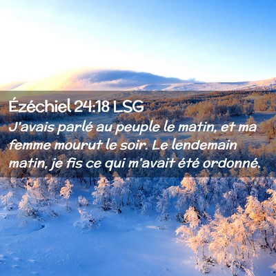 Picture 02 - Ézéchiel 24:18 LSG - J'avais parlé au peuple le matin, et ma femme - Bible Verse Picture