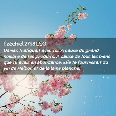 Picture 02 - Ézéchiel 27:18 LSG - Damas trafiquait avec toi, A cause du grand - Bible Verse Picture