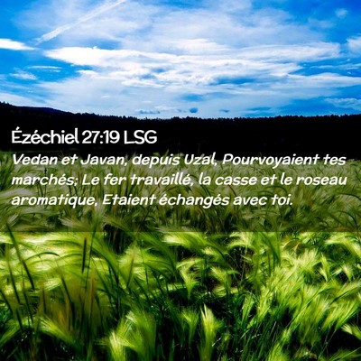 Picture 02 - Ézéchiel 27:19 LSG - Vedan et Javan, depuis Uzal, Pourvoyaient tes - Bible Verse Picture