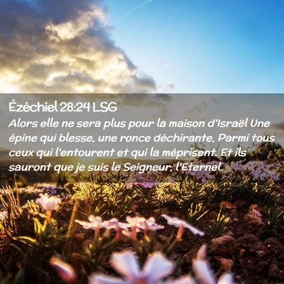 Picture 02 - Ézéchiel 28:24 LSG - Alors elle ne sera plus pour la maison d'Israël - Bible Verse Picture
