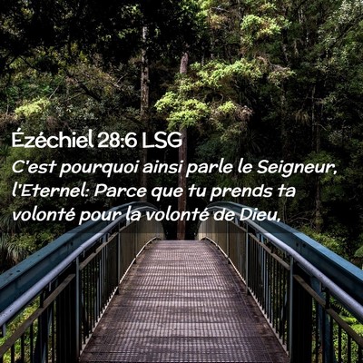 Picture 02 - Ézéchiel 28:6 LSG - C'est pourquoi ainsi parle le Seigneur, - Bible Verse Picture