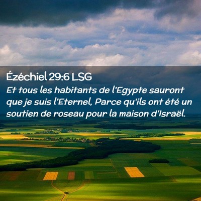 Picture 02 - Ézéchiel 29:6 LSG - Et tous les habitants de l'Egypte sauront que je - Bible Verse Picture