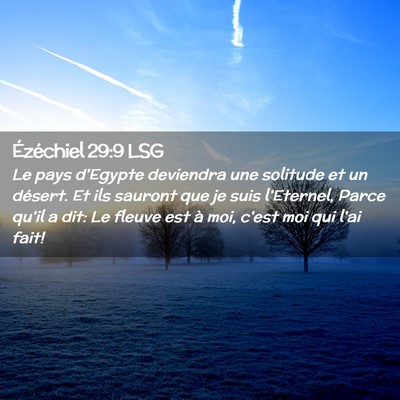 Picture 02 - Ézéchiel 29:9 LSG - Le pays d'Egypte deviendra une solitude et un - Bible Verse Picture
