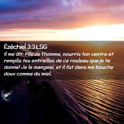 Picture 02 - Ézéchiel 3:3 LSG - Il me dit: Fils de l'homme, nourris ton ventre et - Bible Verse Picture