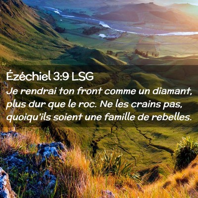 Picture 02 - Ézéchiel 3:9 LSG - Je rendrai ton front comme un diamant, plus dur - Bible Verse Picture