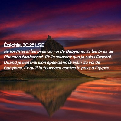 Picture 02 - Ézéchiel 30:25 LSG - Je fortifierai les bras du roi de Babylone, Et - Bible Verse Picture