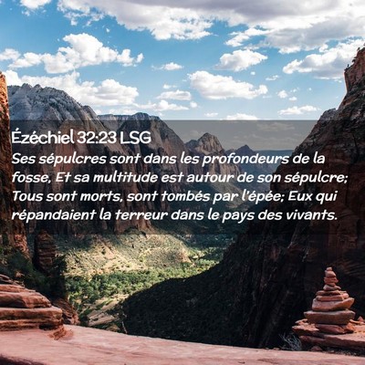 Picture 02 - Ézéchiel 32:23 LSG - Ses sépulcres sont dans les profondeurs de la - Bible Verse Picture