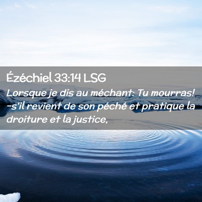 Picture 02 - Ézéchiel 33:14 LSG - Lorsque je dis au méchant: Tu mourras! -s'il - Bible Verse Picture