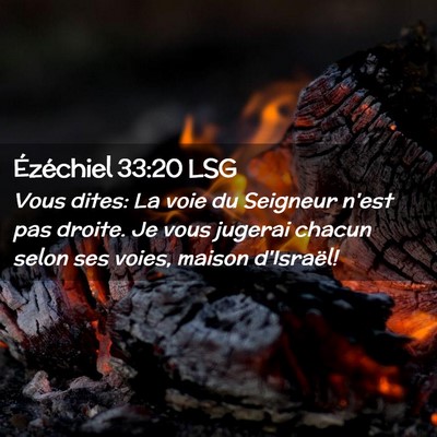Picture 02 - Ézéchiel 33:20 LSG - Vous dites: La voie du Seigneur n'est pas droite. - Bible Verse Picture
