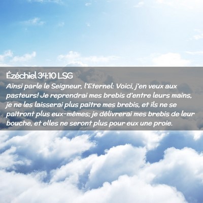 Picture 02 - Ézéchiel 34:10 LSG - Ainsi parle le Seigneur, l'Eternel: Voici, j'en - Bible Verse Picture