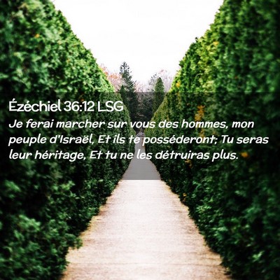 Picture 02 - Ézéchiel 36:12 LSG - Je ferai marcher sur vous des hommes, mon peuple - Bible Verse Picture