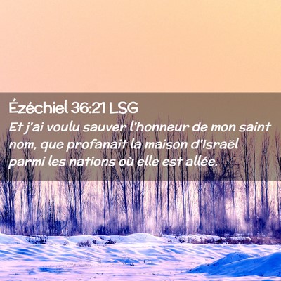 Picture 02 - Ézéchiel 36:21 LSG - Et j'ai voulu sauver l'honneur de mon saint nom, - Bible Verse Picture