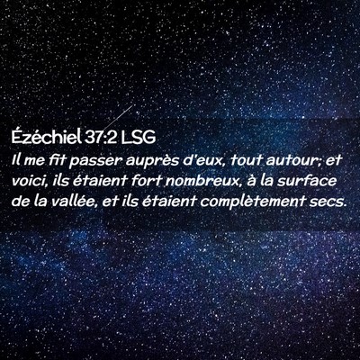 Picture 02 - Ézéchiel 37:2 LSG - Il me fit passer auprès d'eux, tout autour; et - Bible Verse Picture