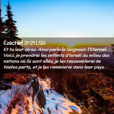 Picture 02 - Ézéchiel 37:21 LSG - Et tu leur diras: Ainsi parle le Seigneur, - Bible Verse Picture
