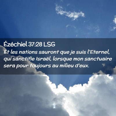 Picture 02 - Ézéchiel 37:28 LSG - Et les nations sauront que je suis l'Eternel, qui - Bible Verse Picture