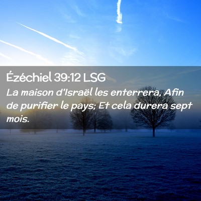 Picture 02 - Ézéchiel 39:12 LSG - La maison d'Israël les enterrera, Afin de - Bible Verse Picture