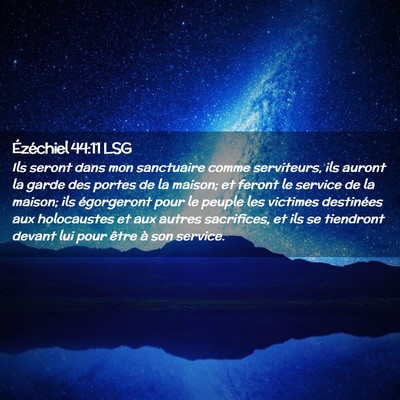Picture 02 - Ézéchiel 44:11 LSG - Ils seront dans mon sanctuaire comme serviteurs, - Bible Verse Picture