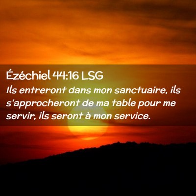 Picture 02 - Ézéchiel 44:16 LSG - Ils entreront dans mon sanctuaire, ils - Bible Verse Picture
