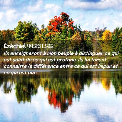 Picture 02 - Ézéchiel 44:23 LSG - Ils enseigneront à mon peuple à distinguer ce - Bible Verse Picture