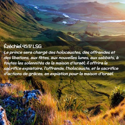 Picture 02 - Ézéchiel 45:17 LSG - Le prince sera chargé des holocaustes, des - Bible Verse Picture