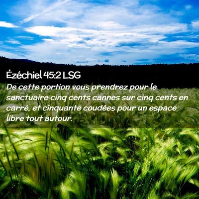 Picture 02 - Ézéchiel 45:2 LSG - De cette portion vous prendrez pour le sanctuaire - Bible Verse Picture