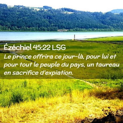 Picture 02 - Ézéchiel 45:22 LSG - Le prince offrira ce jour-là, pour lui et pour - Bible Verse Picture