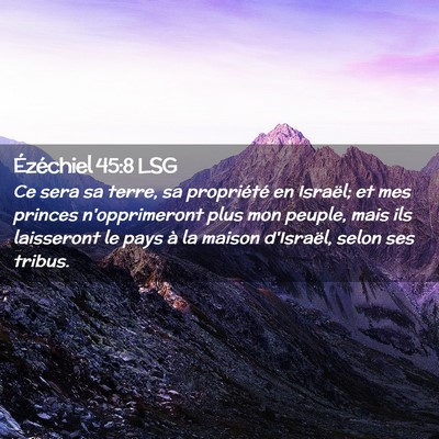 Picture 02 - Ézéchiel 45:8 LSG - Ce sera sa terre, sa propriété en Israël; et - Bible Verse Picture