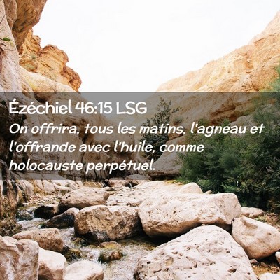 Picture 02 - Ézéchiel 46:15 LSG - On offrira, tous les matins, l'agneau et - Bible Verse Picture