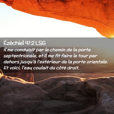 Picture 02 - Ézéchiel 47:2 LSG - Il me conduisit par le chemin de la porte - Bible Verse Picture