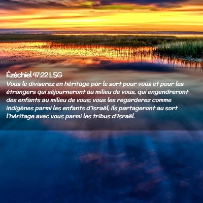 Picture 02 - Ézéchiel 47:22 LSG - Vous le diviserez en héritage par le sort pour - Bible Verse Picture