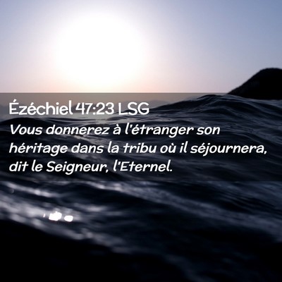 Picture 02 - Ézéchiel 47:23 LSG - Vous donnerez à l'étranger son héritage dans - Bible Verse Picture