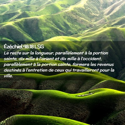 Picture 02 - Ézéchiel 48:18 LSG - Le reste sur la longueur, parallèlement à la - Bible Verse Picture