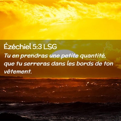 Picture 02 - Ézéchiel 5:3 LSG - Tu en prendras une petite quantité, que tu - Bible Verse Picture