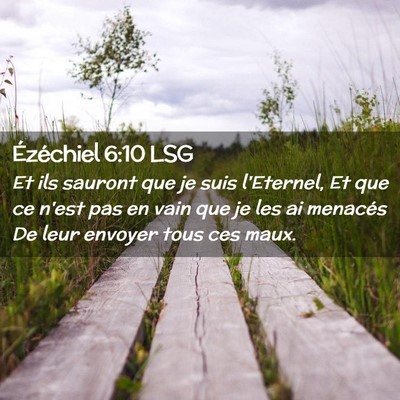 Picture 02 - Ézéchiel 6:10 LSG - Et ils sauront que je suis l'Eternel, Et que ce - Bible Verse Picture