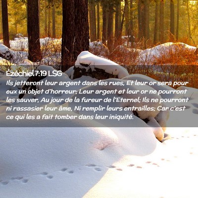 Picture 02 - Ézéchiel 7:19 LSG - Ils jetteront leur argent dans les rues, Et leur - Bible Verse Picture