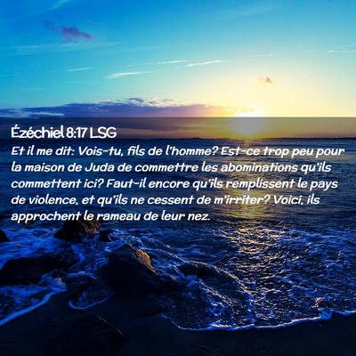 Picture 02 - Ézéchiel 8:17 LSG - Et il me dit: Vois-tu, fils de l'homme? Est-ce - Bible Verse Picture