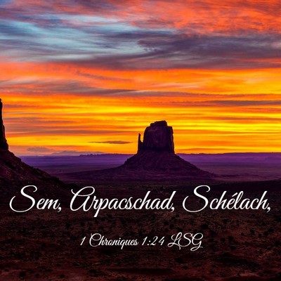 Picture 03 - 1 Chroniques 1:24 LSG - Sem, Arpacschad, - Bible Verse Picture