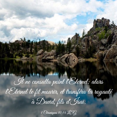 Picture 03 - 1 Chroniques 10:14 LSG - Il ne consulta point l'Eternel; alors l'Eternel - Bible Verse Picture