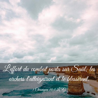 Picture 03 - 1 Chroniques 10:3 LSG - L'effort du combat porta sur Saül; les archers - Bible Verse Picture