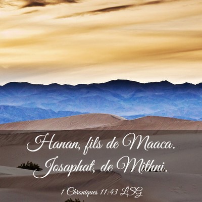 Picture 03 - 1 Chroniques 11:43 LSG - Hanan, fils de Maaca. Josaphat, de - Bible Verse Picture