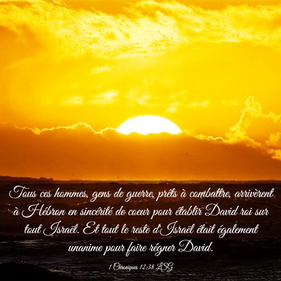 Picture 03 - 1 Chroniques 12:38 LSG - Tous ces hommes, gens de guerre, prêts à - Bible Verse Picture