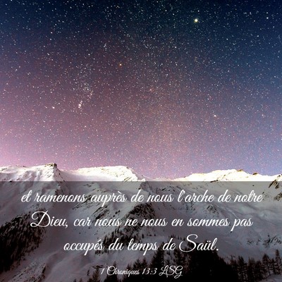 Picture 03 - 1 Chroniques 13:3 LSG - et ramenons auprès de nous l'arche de notre - Bible Verse Picture
