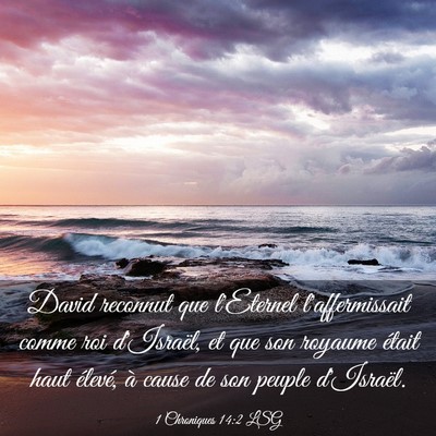 Picture 03 - 1 Chroniques 14:2 LSG - David reconnut que l'Eternel l'affermissait comme - Bible Verse Picture