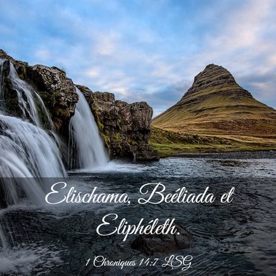 Picture 03 - 1 Chroniques 14:7 LSG - Elischama, Beéliada et - Bible Verse Picture