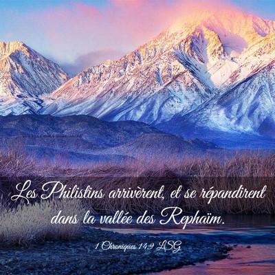 Picture 03 - 1 Chroniques 14:9 LSG - Les Philistins arrivèrent, et se répandirent - Bible Verse Picture