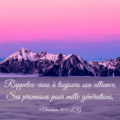 Picture 03 - 1 Chroniques 16:15 LSG - Rappelez-vous à toujours son alliance, Ses - Bible Verse Picture