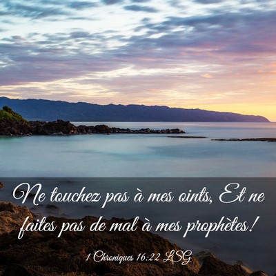 Picture 03 - 1 Chroniques 16:22 LSG - Ne touchez pas à mes oints, Et ne faites pas de - Bible Verse Picture
